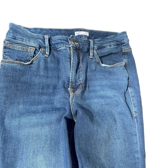 Good American Ankle Crop Raw- Hem Good Legs Jeans GLCRH873T BLUE Size 8/29 - Picture 10 of 16